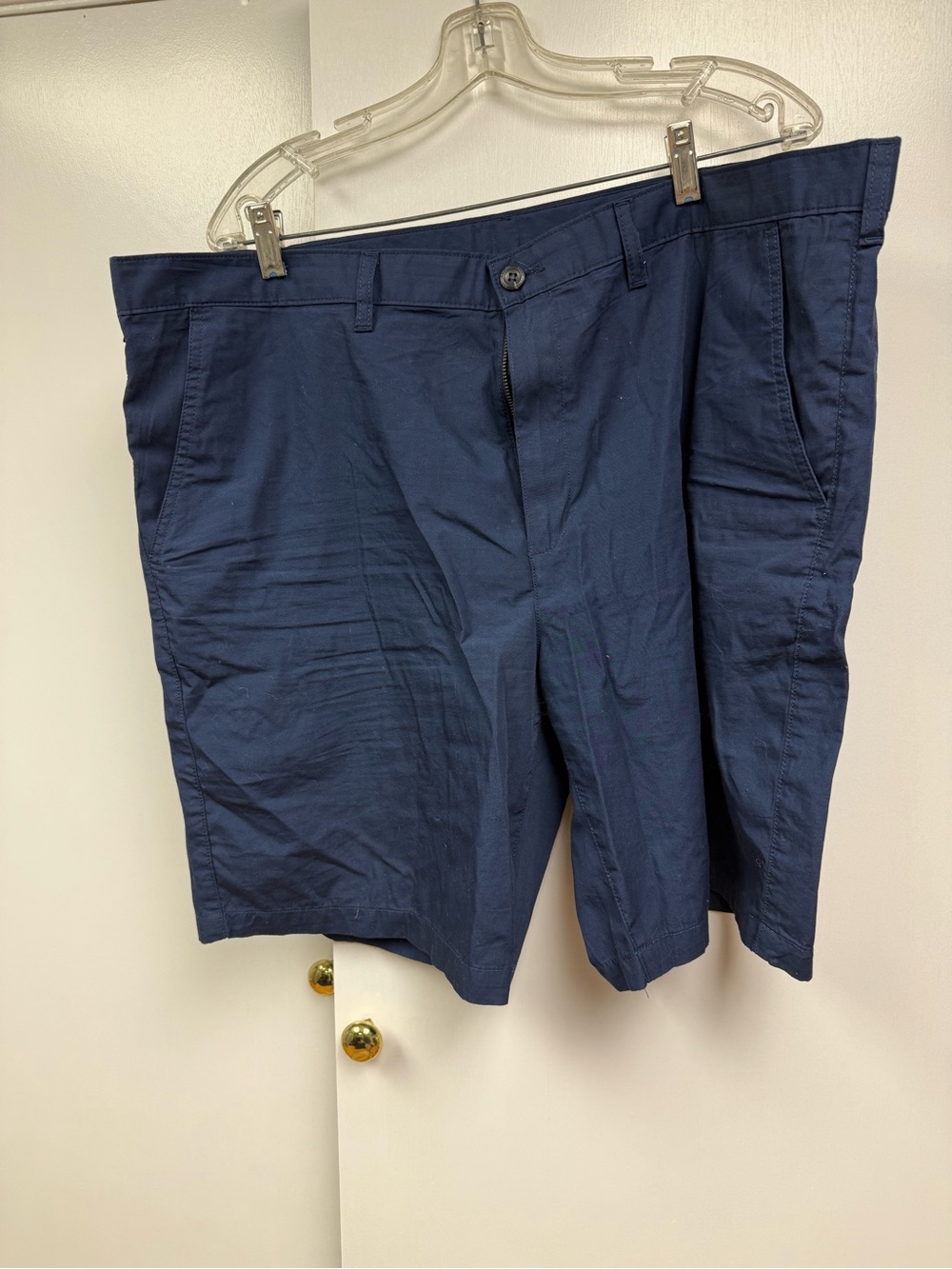 Eddie Bauer Navy Flat-Front Cotton Shorts